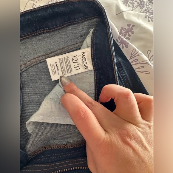 Kensie Dark Blue Distressed Boyfriend Jeans - Picture 2 of 3